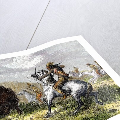 Indians hunting bison. by Anonymous