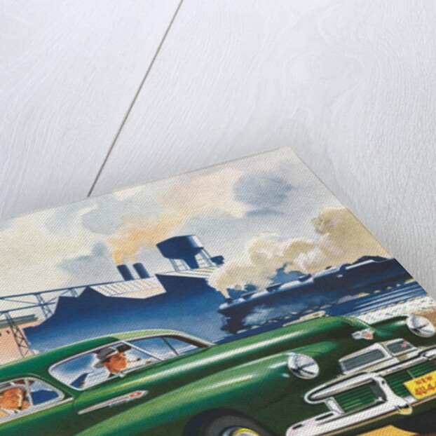 Car Passing Factory by Anonymous