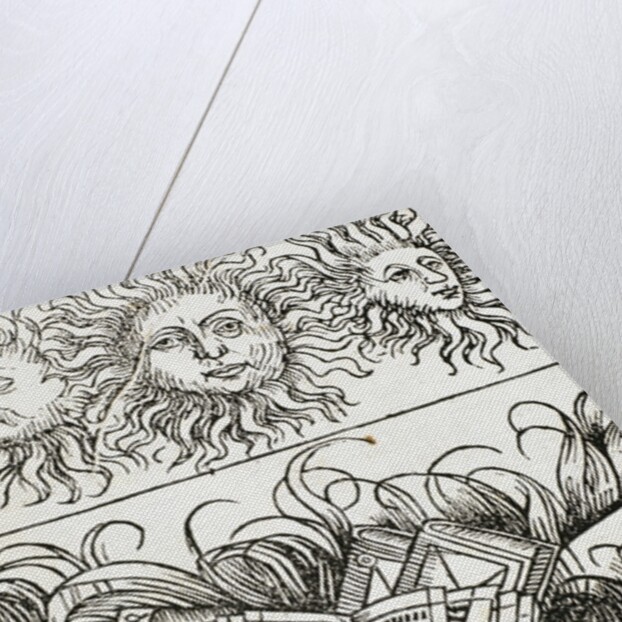 Burning books in the Library of Alexandria. by Anonymous