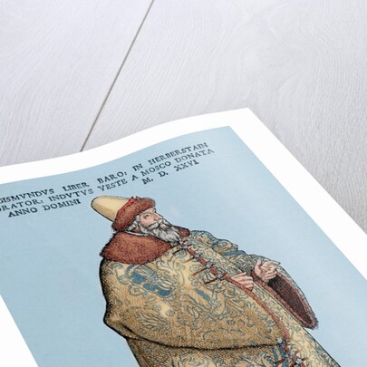 Sigismund von Herberstein (1486-1566). Engraving. Colored. by Anonymous