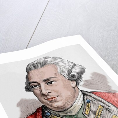 George III of the United Kingdom (1738-1829). Colored engraving. by Anonymous