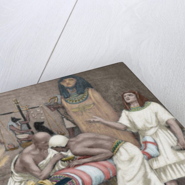 Mummification. Anciet Egypt. Engraving. 19th century. Colored. by Anonymous