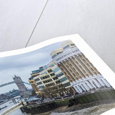 The Thames river, the HMS Belfast, a Royal Navy light cruiser, and the Tower Bridge by Anonymous