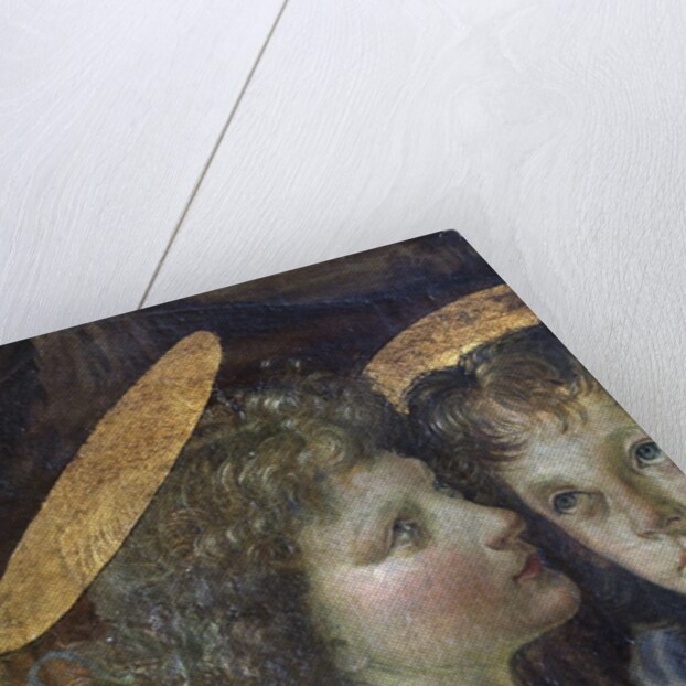 Detail of Baptism of Christ by Leonardo da Vinci and Andrea del Verrocchio by Anonymous