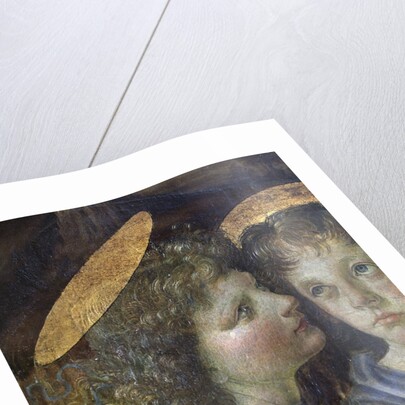 Detail of Baptism of Christ by Leonardo da Vinci and Andrea del Verrocchio by Anonymous