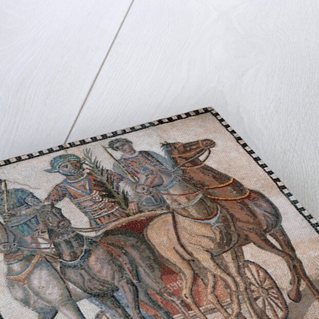 Roman mosaic with charioteer in a quadriga by Anonymous