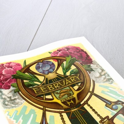 Art Nouveau February, Pisces by Anonymous