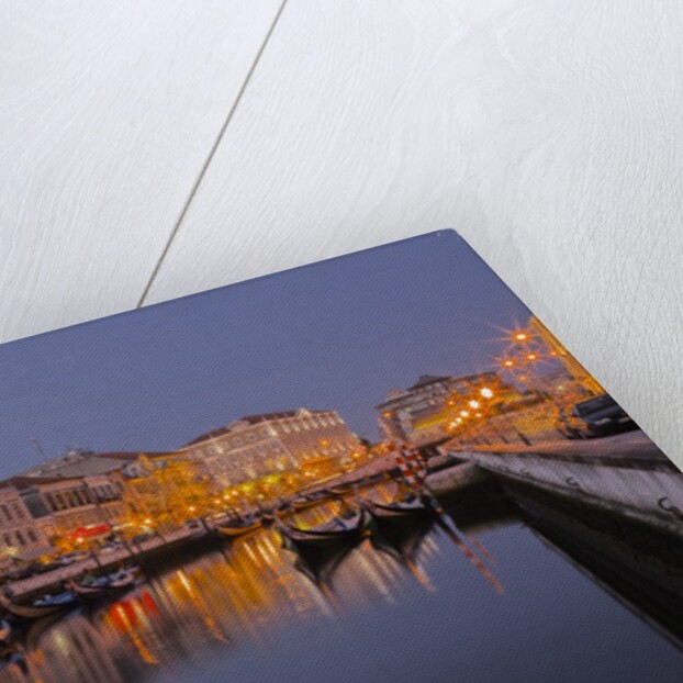 Moliceiro Boats Along the main canal of Averio With Night Lights by Anonymous
