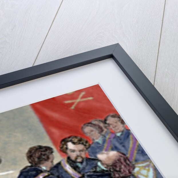 Secret Societies (nineteenth century). Initiation ceremony of a new member. by Anonymous