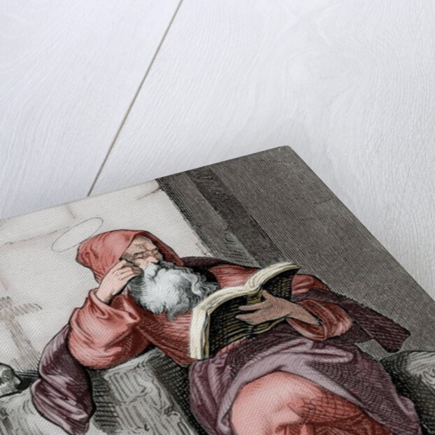 Saint Isaac of Cordoba (d. 851). Engraving. Colored. by Anonymous