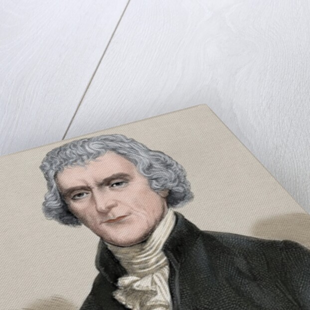 Thomas Jefferson (1743-1826). Engraving. Colored. by Anonymous