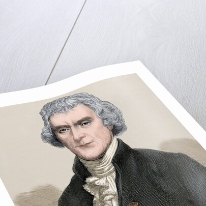 Thomas Jefferson (1743-1826). Engraving. Colored. by Anonymous