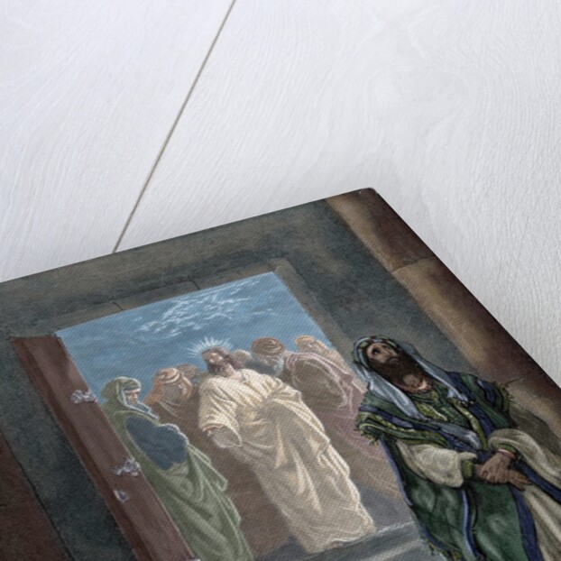 Parable of the Pharisee and the Publican. Engraving. Colored. by Anonymous