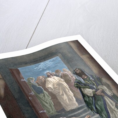 Parable of the Pharisee and the Publican. Engraving. Colored. by Anonymous