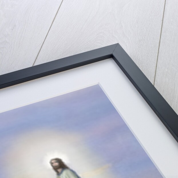 Jesus tempted by the Devil. Engraving. Colored. by Anonymous