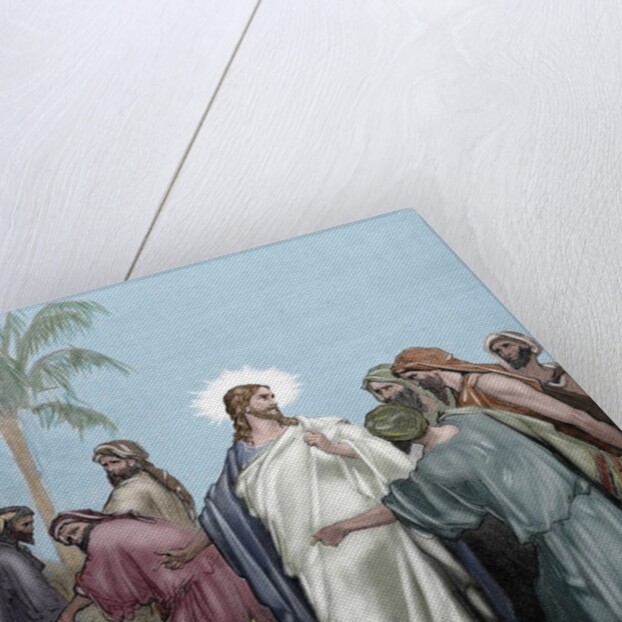 The apostles gathered ears in the day of rest. Engraving. Colored. by Anonymous