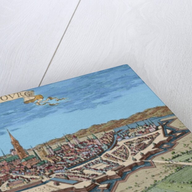 France. Strasbourg. Engraving. 17th century. Colored. by Anonymous