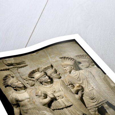 Roman marble relief of the Praetorian Guard by Anonymous