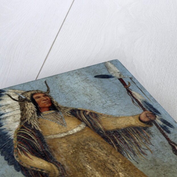 Full length portrait of a Native American chief by school of George Catlin by Anonymous