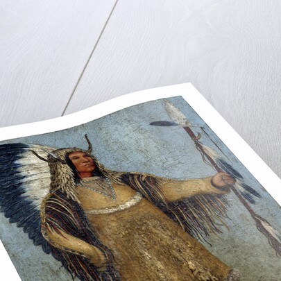 Full length portrait of a Native American chief by school of George Catlin by Anonymous