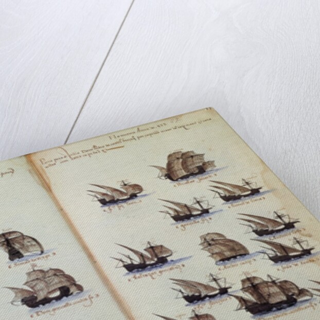 16th century manuscript depicting Portuguese fleet by Anonymous