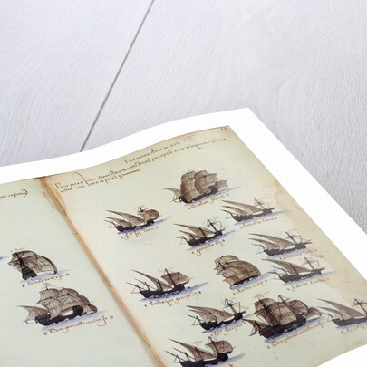 16th century manuscript depicting Portuguese fleet by Anonymous