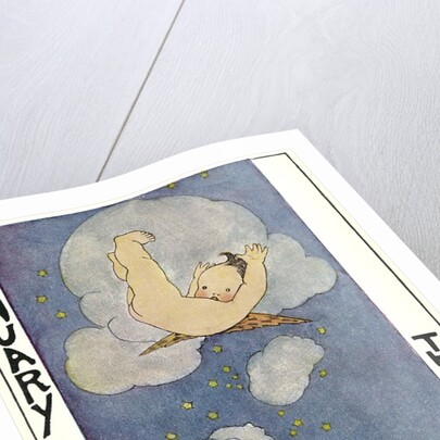 January, Cherub Falling out of Sky by Anonymous