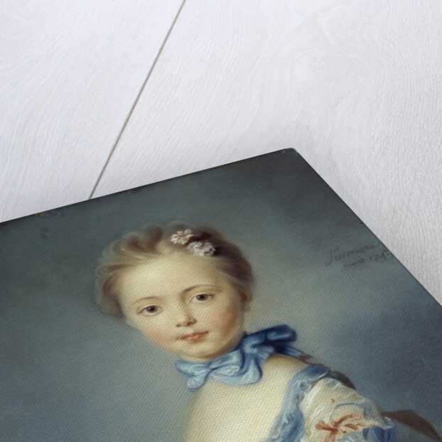 A Girl with a Kitten attributed to Jean-Baptiste Perronneau by Anonymous