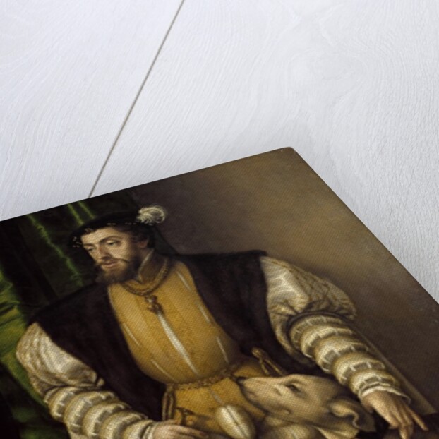 Portrait of Emperor Charles V with His Dog by Jakob Seisenegger