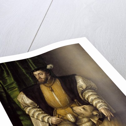 Portrait of Emperor Charles V with His Dog by Jakob Seisenegger
