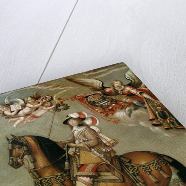 Equestrian portrait of Alberte Barbe d'Ernecourt by Claude Deruet