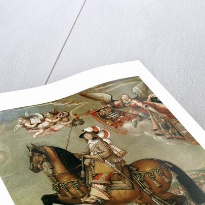 Equestrian portrait of Alberte Barbe d'Ernecourt by Claude Deruet