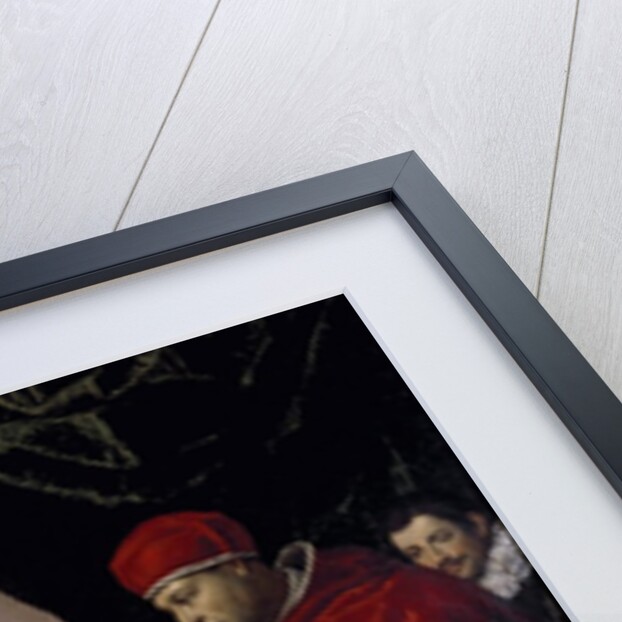 Michelangelo presents his model of San Lorenzo to Leo X by Jacopo da Empoli