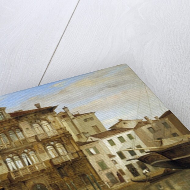Marie Taglioni boarding a gondola in front of her palace in Venice by Carlo Ferrari