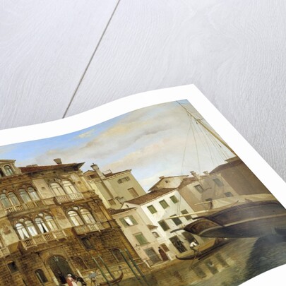 Marie Taglioni boarding a gondola in front of her palace in Venice by Carlo Ferrari