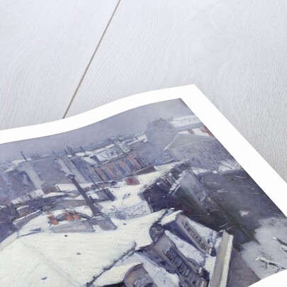 View of Roofs (with snow) in Paris by Gustave Caillebotte