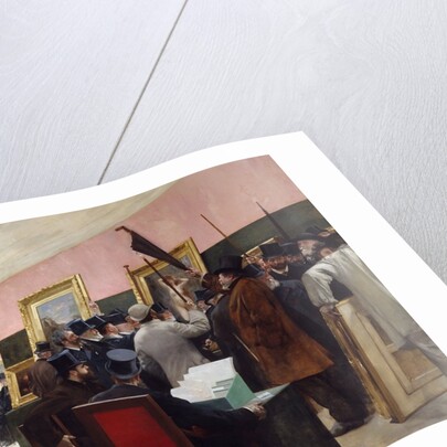A session of the painting jury at the Salon of French artists at the Palace of Industry by Henri Gervex