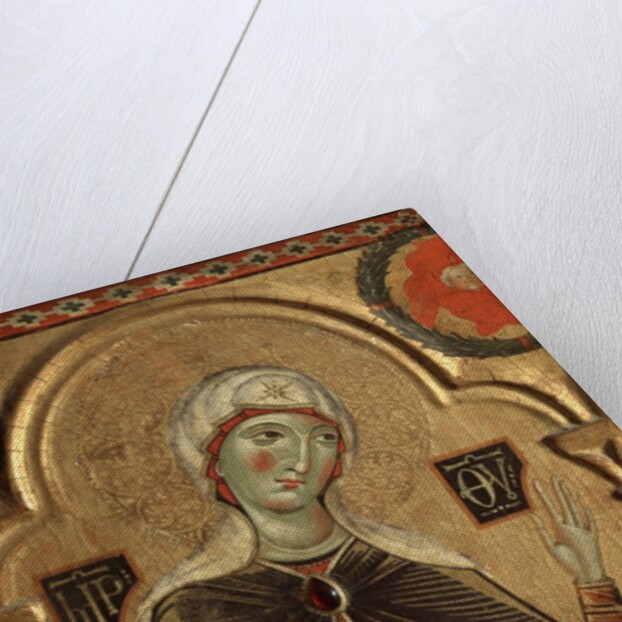Detail of mary from Christ the Redeemer and Four Saints by Meliore di Jacopo