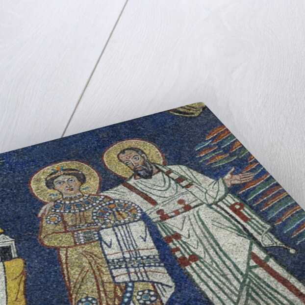 Mosiac of Praxedes and St Paul in Basilica di Santa Prassede by Anonymous