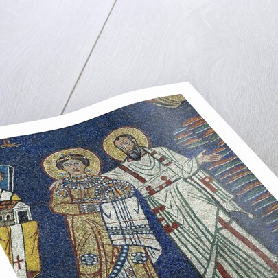 Mosiac of Praxedes and St Paul in Basilica di Santa Prassede by Anonymous