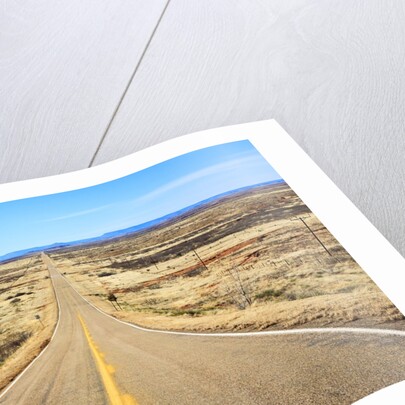 Long desert road stretching into the distance. by Anonymous