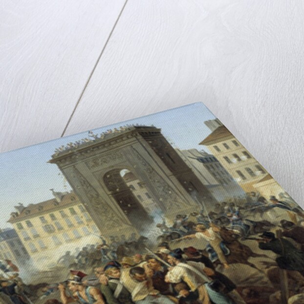 Fight at the Porte Saint Denis, 28 July 1830 by Hippolyte Lecomte