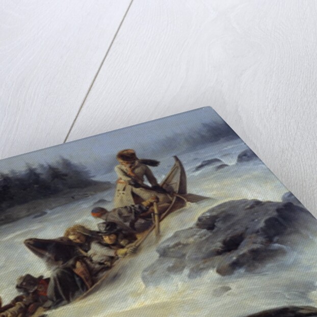 The Duke of Orleans riding dawn the great rapid Eijampaika by Francois Auguste Biard