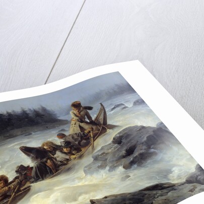 The Duke of Orleans riding dawn the great rapid Eijampaika by Francois Auguste Biard