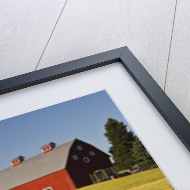 Red Barn in Field of Harvest Wheat by Anonymous