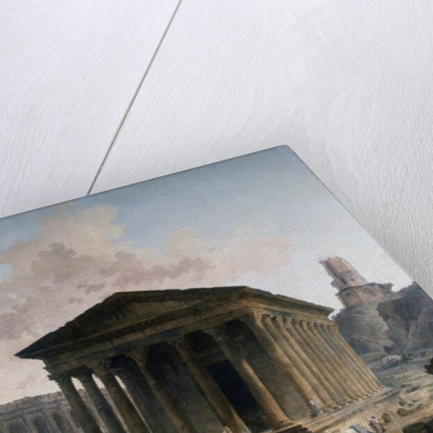 The Maison Carree, the Amphitheater and the Tour Magne in Nimes by Hubert Rober