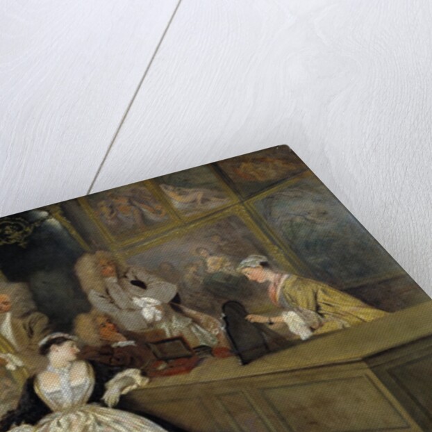 The choice. Right detail of the "The Shop Sign of Gersaint" by Jean Antoine Watteau