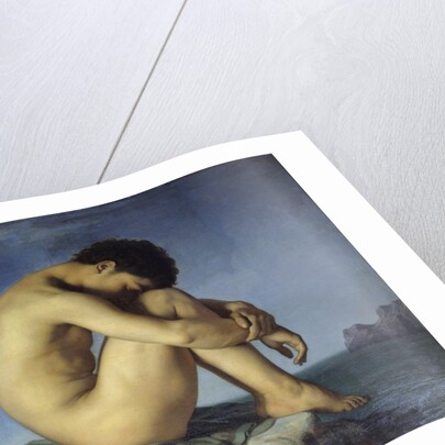 Nude Youth Sitting by the Sea by Hippolyte Flandrin