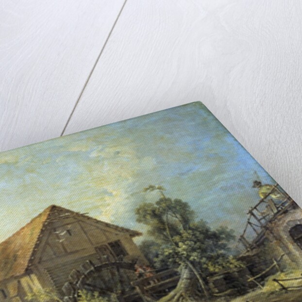 The Mill. A woman washing clothes in the stream by Francois Boucher