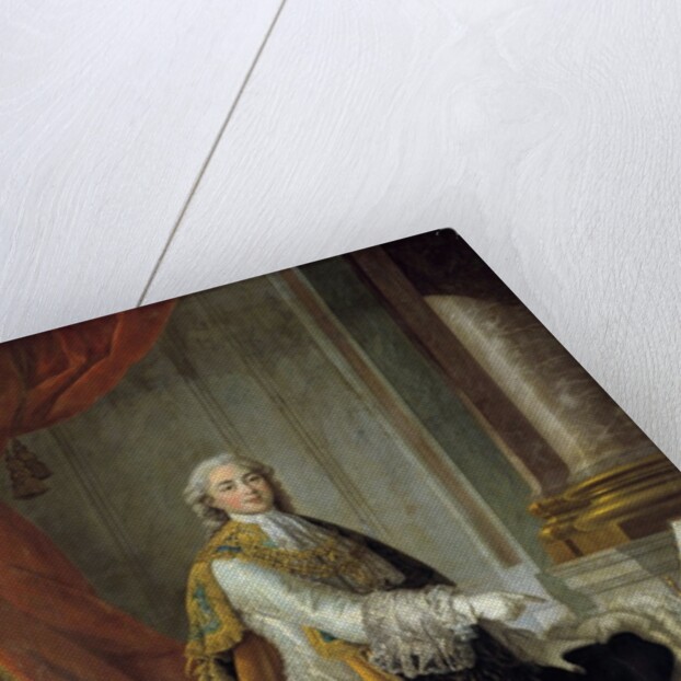 Full-length portrait of Louis Stanislas Xavier de France by Francois Hubert Drouais